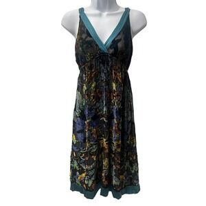 Vintage Hale Bob Y2K Babydoll Dress Small Empire Waist Velvet Burnout Rare